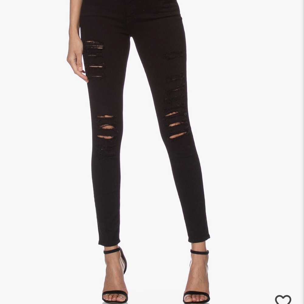 Frame Le Skinny de Jeanne Ripped Jeans Film Noir